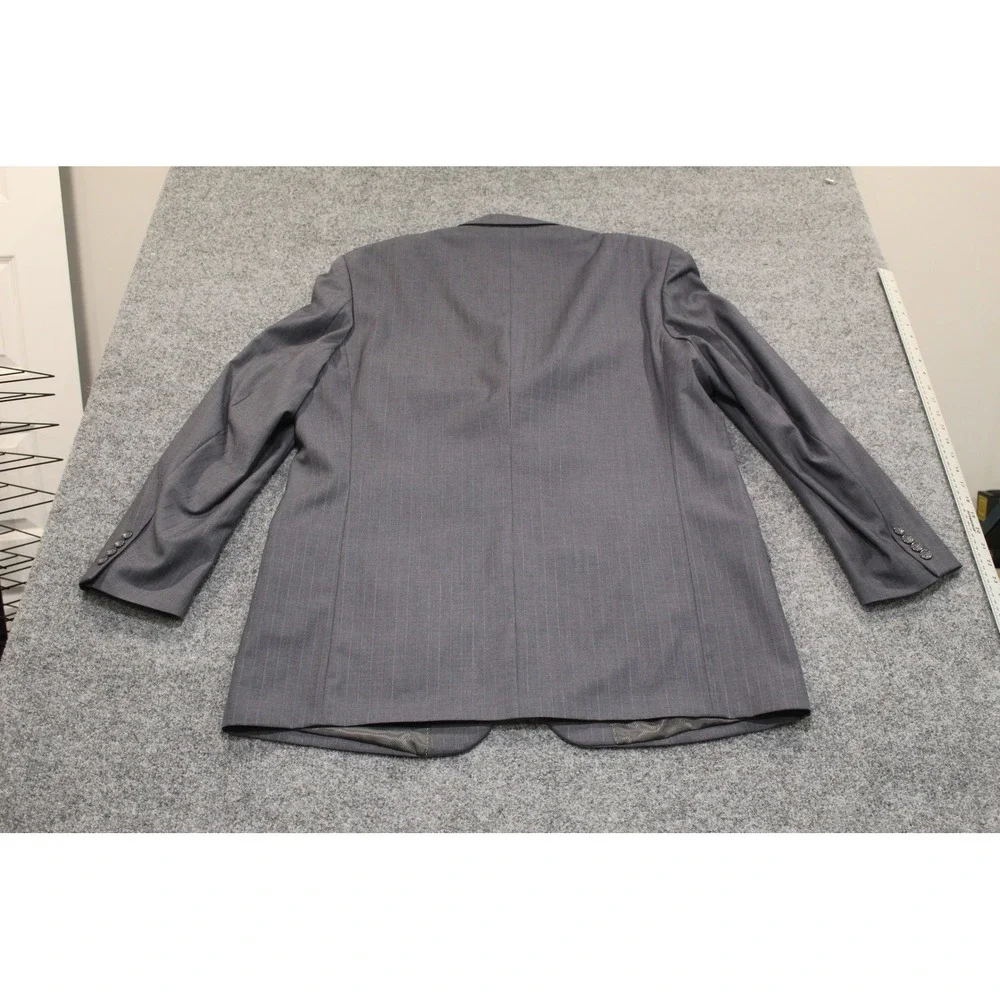 Luca Rossi Italia Mens Grey Pinstripe Suit Jacket Blazer 46L‎ Large Tall